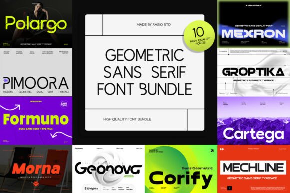 Geometric Sans Serif Bundle for Modern Craft Projects