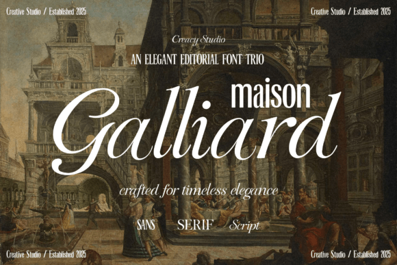 Maison Galliard: A Parisian Editorial Serif Font Trio