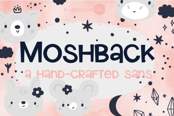 Moshback Font: Whimsical Sans Serif for Editorial Design