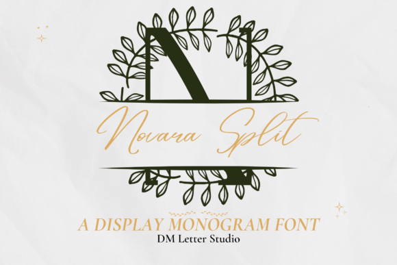 Novara Split Monogram Font for Custom Handmade Labels