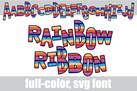 Rainbow Ribbons Font for Playful Small Business Branding